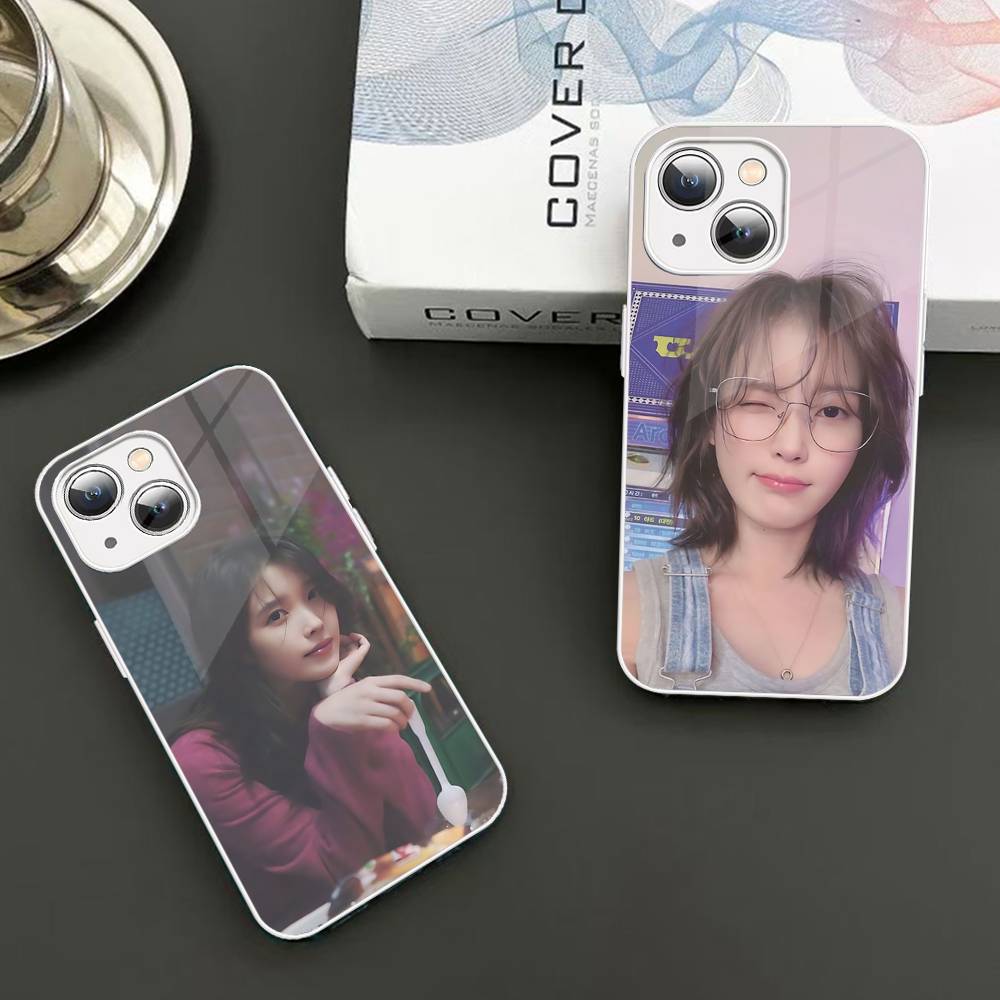 Korean L-Lee Ji Eunes Female Singer For IPhone 14 13 12 Mini 11 Pro XS Max X XR 14 Plus Tempered Glass Cover