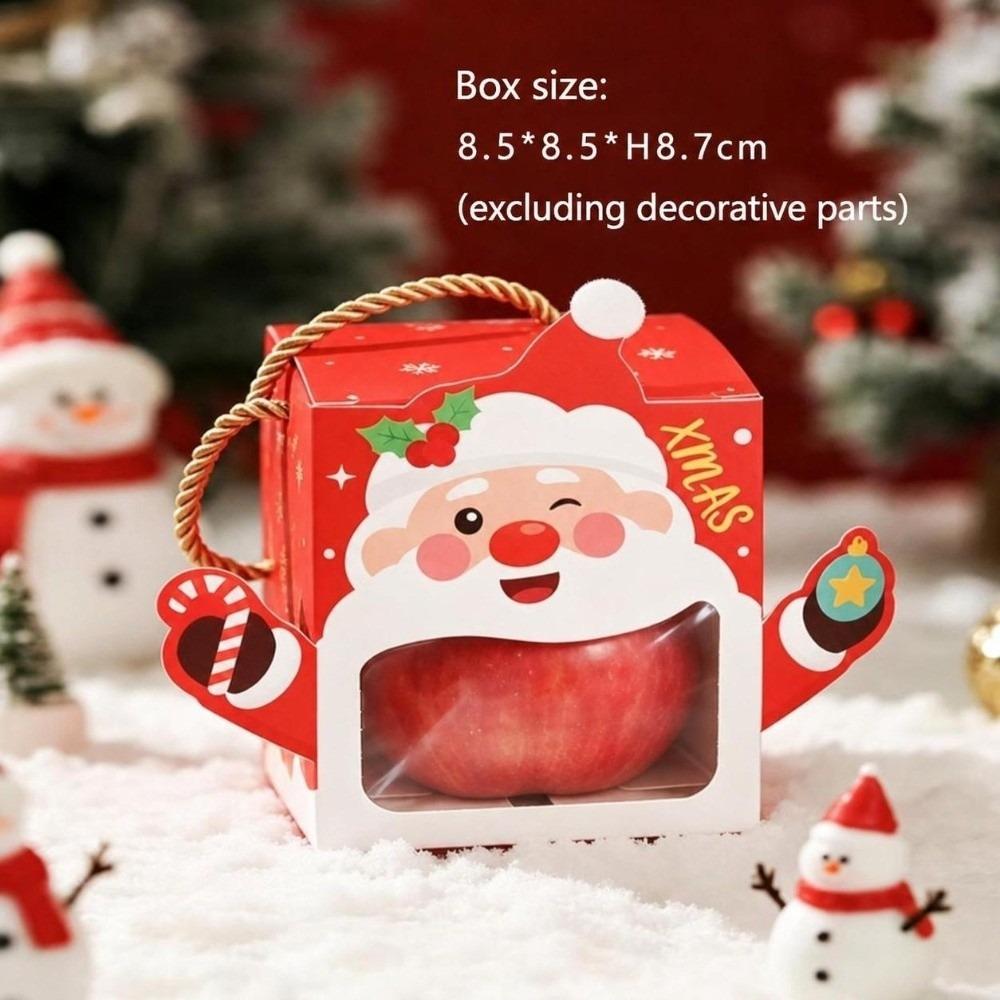 5pcs Carry Handle Cookie Packaging Box Cardboard Party Favor Box For Christmas Party