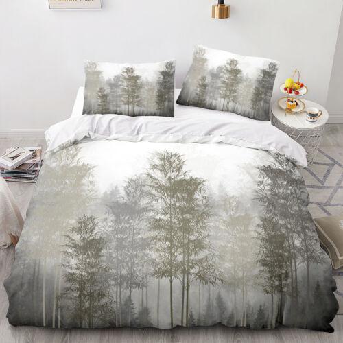 Skogslandskap Påslakan Quilt Cover Sängkläder Set Örngott Enkel Dubbel King Art