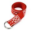 Men Women Students Double Ring Buckle All Match Printing Canvas Belt