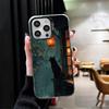 Healing Sense Cat Rain Soft Phone Case for iPhone 15 16 17 Pro Max 17Air 16E 14 Plus 13 12 Mini Shockproof Cover Back Shell