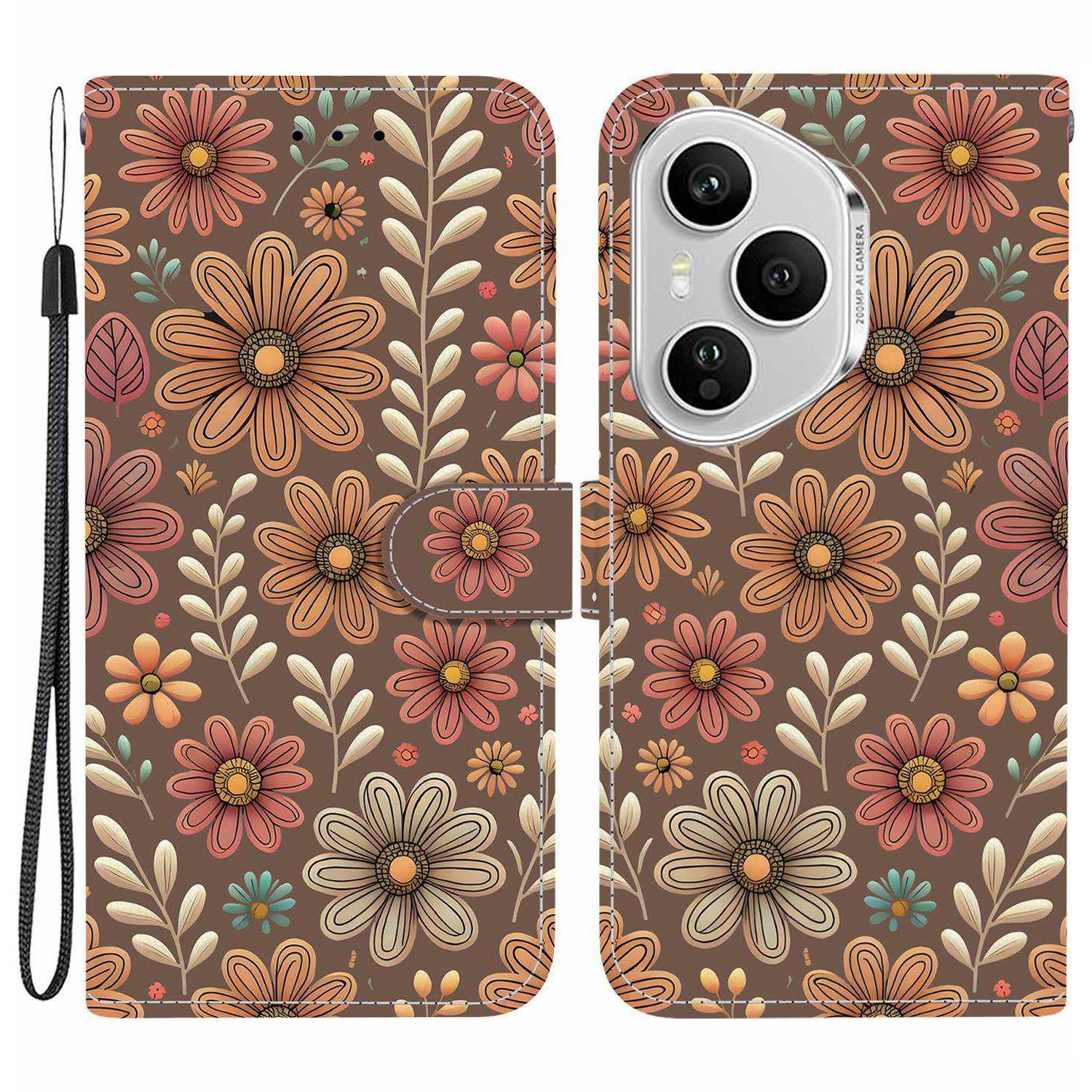 

Для Honor 400 Pro 5G (Глобальний) Чохол-гаманець Шкіряний з малюнком, підставкою та ремінцем