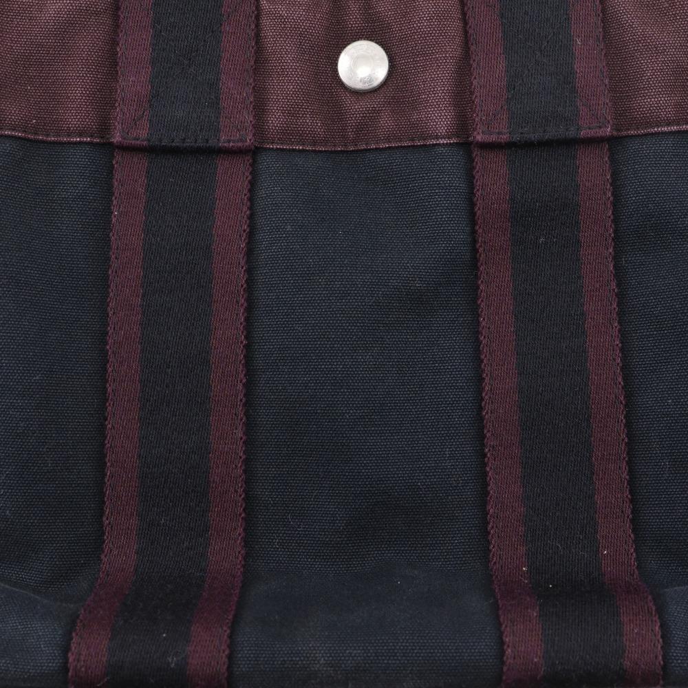 HERMES Fourre ToutPM Handbag Black / red cotton unisex Used