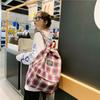 Spring New Korean Style Plaid Canvas Casual Backpack Simple Fashion Unisex Backpack