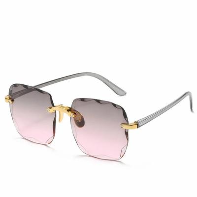 Ochelari de soare clasici, vintage, pătrați, pentru femei, cu oglindă degradată, fără rame, ochelari de soare pentru femei, modă retro, fără rame