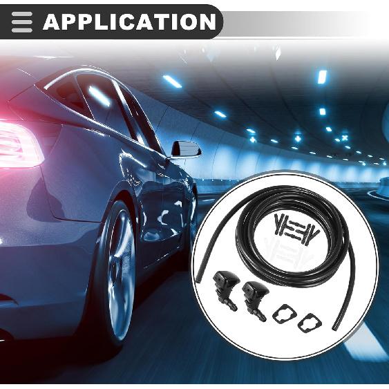 

Motoforti Front Windshield Washer Hose Kit, for Cadillac CTS 2008-2015, Plastic, with 3 Meter Washer Fluid Hose 12 Pcs Hose Connectors, Black, 15pcs