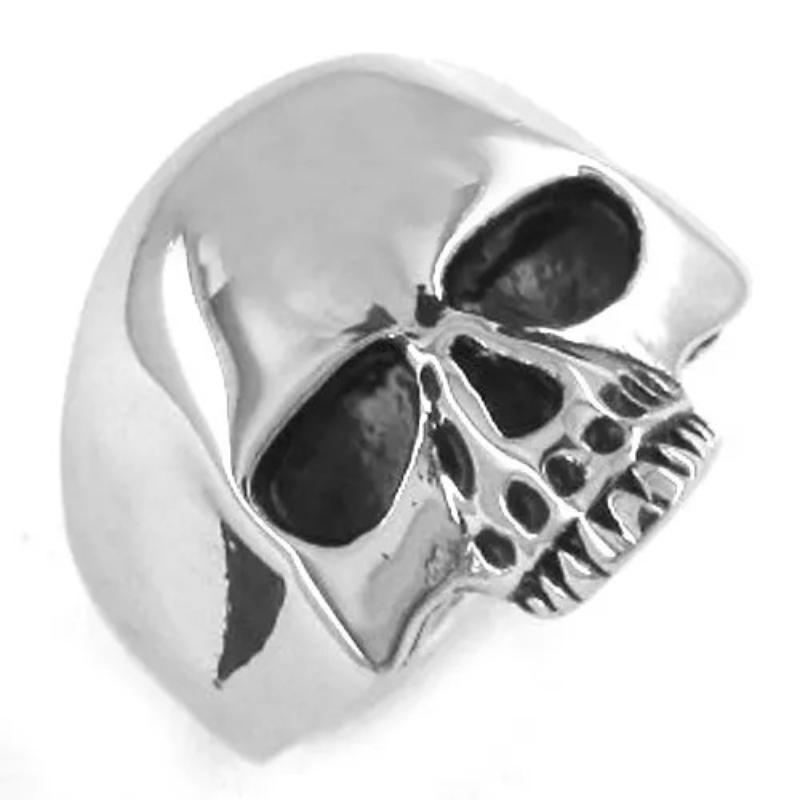 Wholesale Skull Biker Ring Stainless Steel Jewelry Classic Punk Silver Color Black Gold Biker Skull Ring Men Women Kids SWR0036A