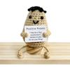 Handmade Knitting Emotional Support Cucumber Long Legged Doll with Card Cute Crochet Positive Potatoes Vegetable Doll Room Decor