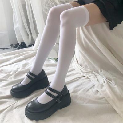 Calcetines hasta la rodilla para niñas Uniforme de escuela secundaria Calcetines de vestir Calcetines largos sin costuras Calcetines holgados delgados transpirables