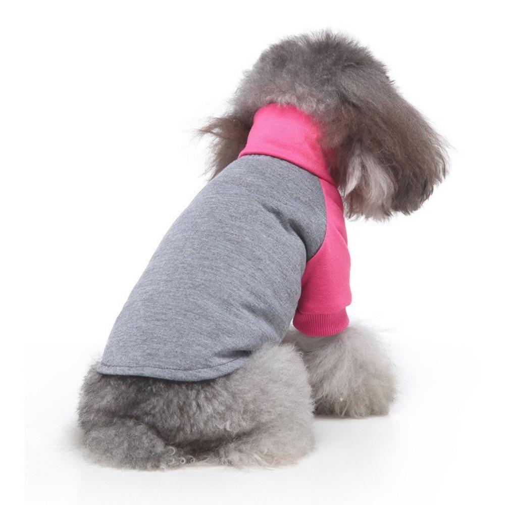 Small Dog Pet Autumn and Winter Windproof Turtleneck Two-legged Dog Clothes, Color Matching Warm Sweater Casual Pet Clothes