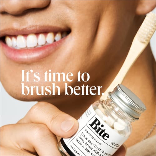 BITE Toothpaste Bits with Nano Hydroxyapatite - Eco and Travel-Friendly Whitening Toothpaste Tablets (Mint) 124.0 Count