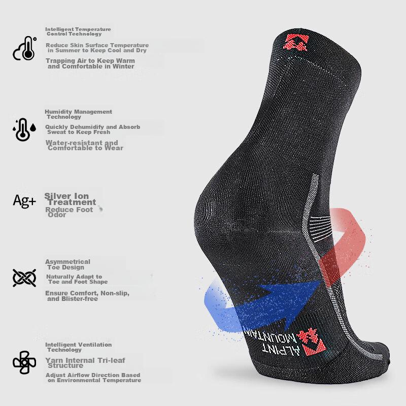 ALPINT MOUNTAIN Professional Mid-Calf Cycling Socks for Men, Sports Socks, Hiking Socks, Running Socks, Basketball Socks, Breathable