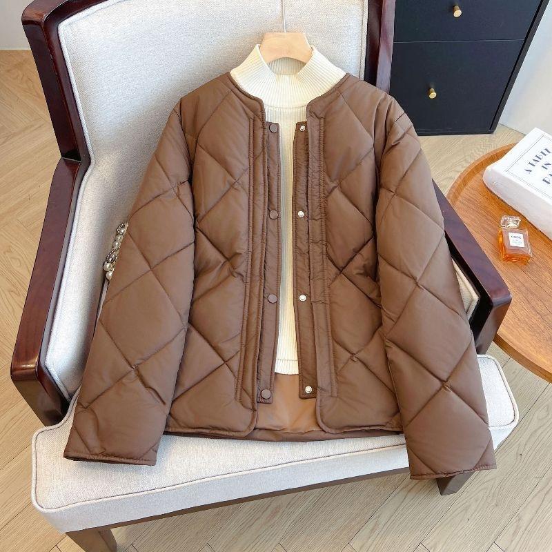 Lingge Cotton Jacket Women's Short Winter New Style Cotton Jacket Retro Small Fragrant Style Cotton Jacket