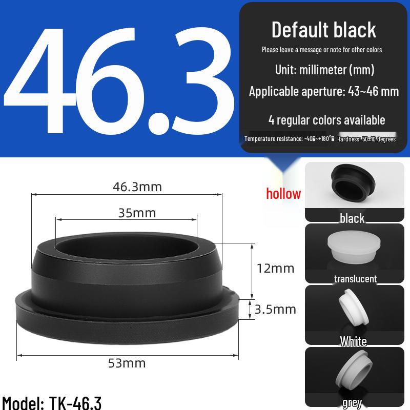 Black High-Temperature Resistant T-Shaped Silicone Stopper - Round Hole Rubber Gasket & Shock-Absorbing Blind Plug