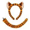 Cartoon Tiger Ears Headband With Tail Set Halloween Party Cosplay Costume Accessory Kids Adult