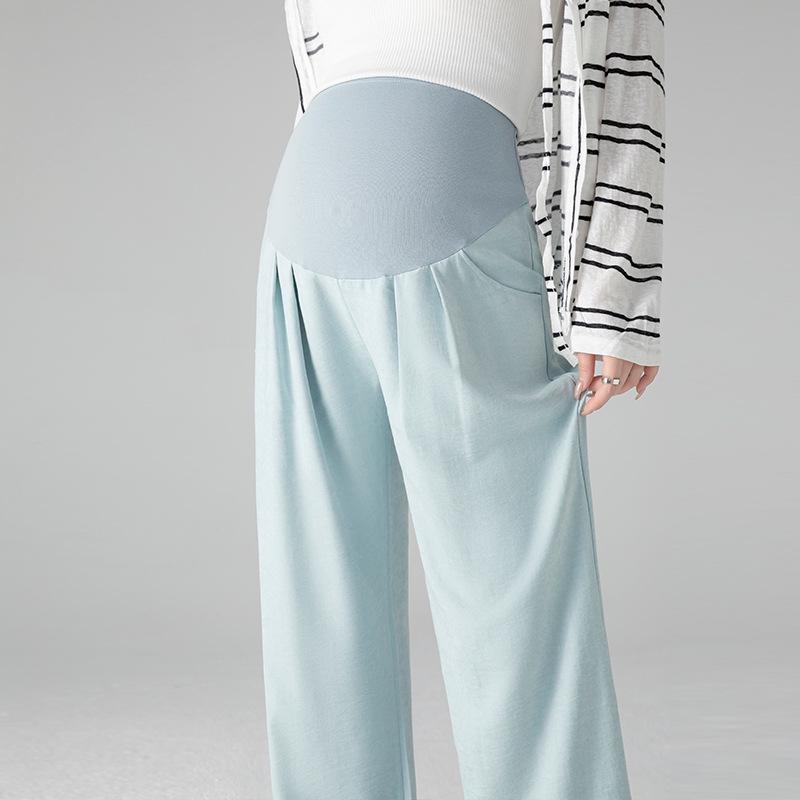 

2026 Spring/Summer Lace Belly Support Wide-Leg Casual Pants M синий