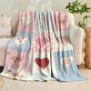 1 Stück Bedruckte Decke im INS-Stil, Aus Flanell gefertigt, Mit einem süßen herzförmigen Rosen-Blumenmuster. Weich und warm, geeignet für den Heimgebrauch im Bett