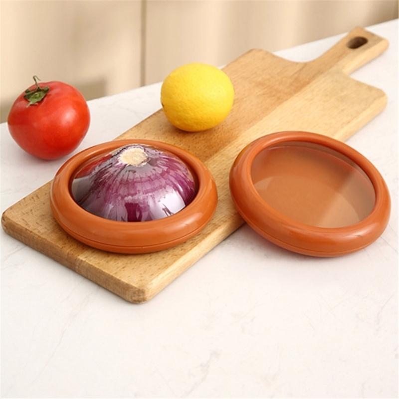4Pcs Fruit and Vegetable Storage Container Re-usable Food Storage Container Savers for Onions, Lemons, and Tomato