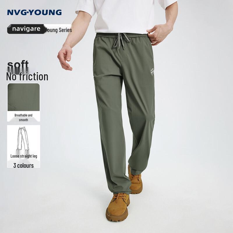 NVG·YOUNG Men s Summer Lightweight Casual Straight-Leg Pants 2XL