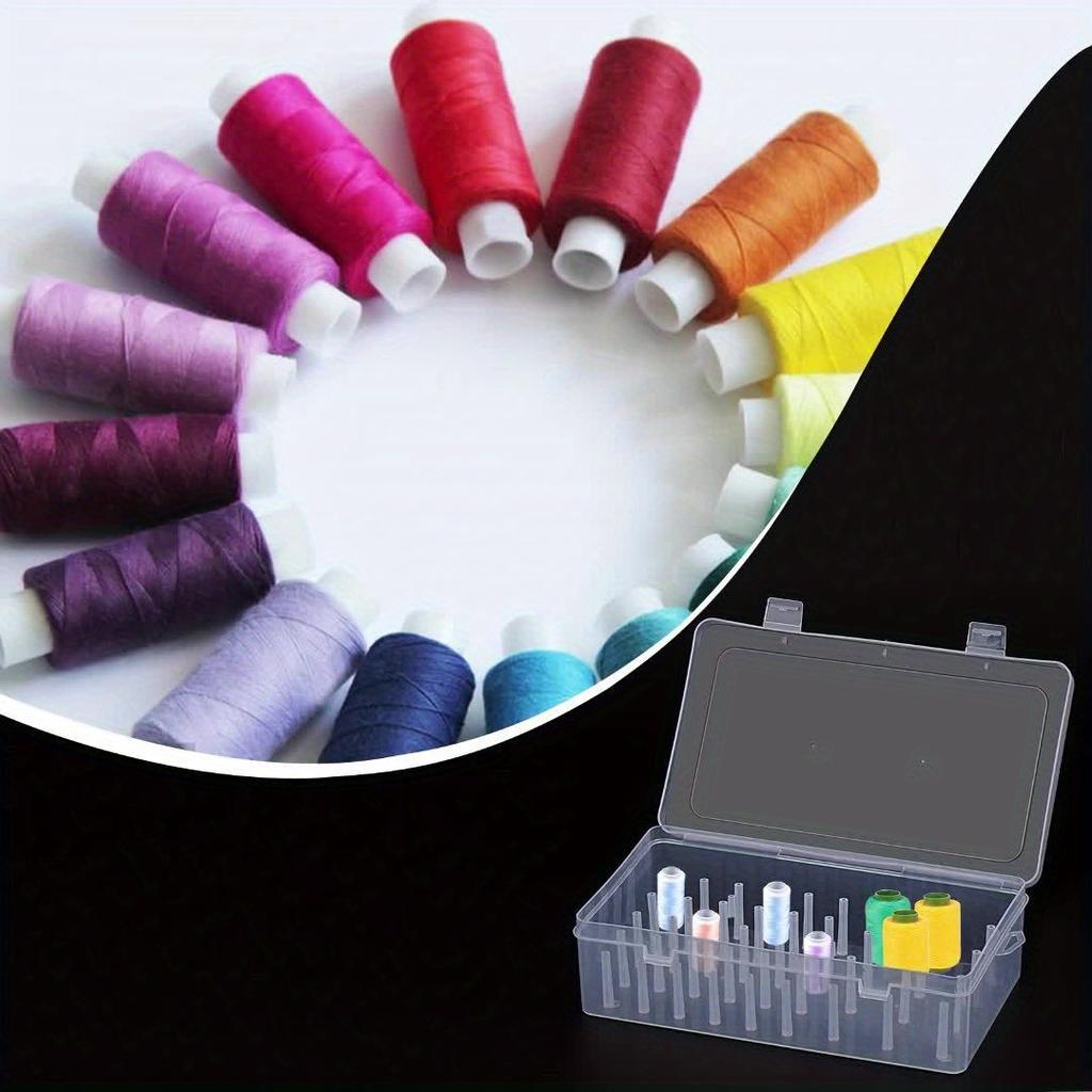42 Spool Sewing Thread Sorting Box, Portable Large Capacity Needle and Thread Holder, Hand-held Sewing Box
