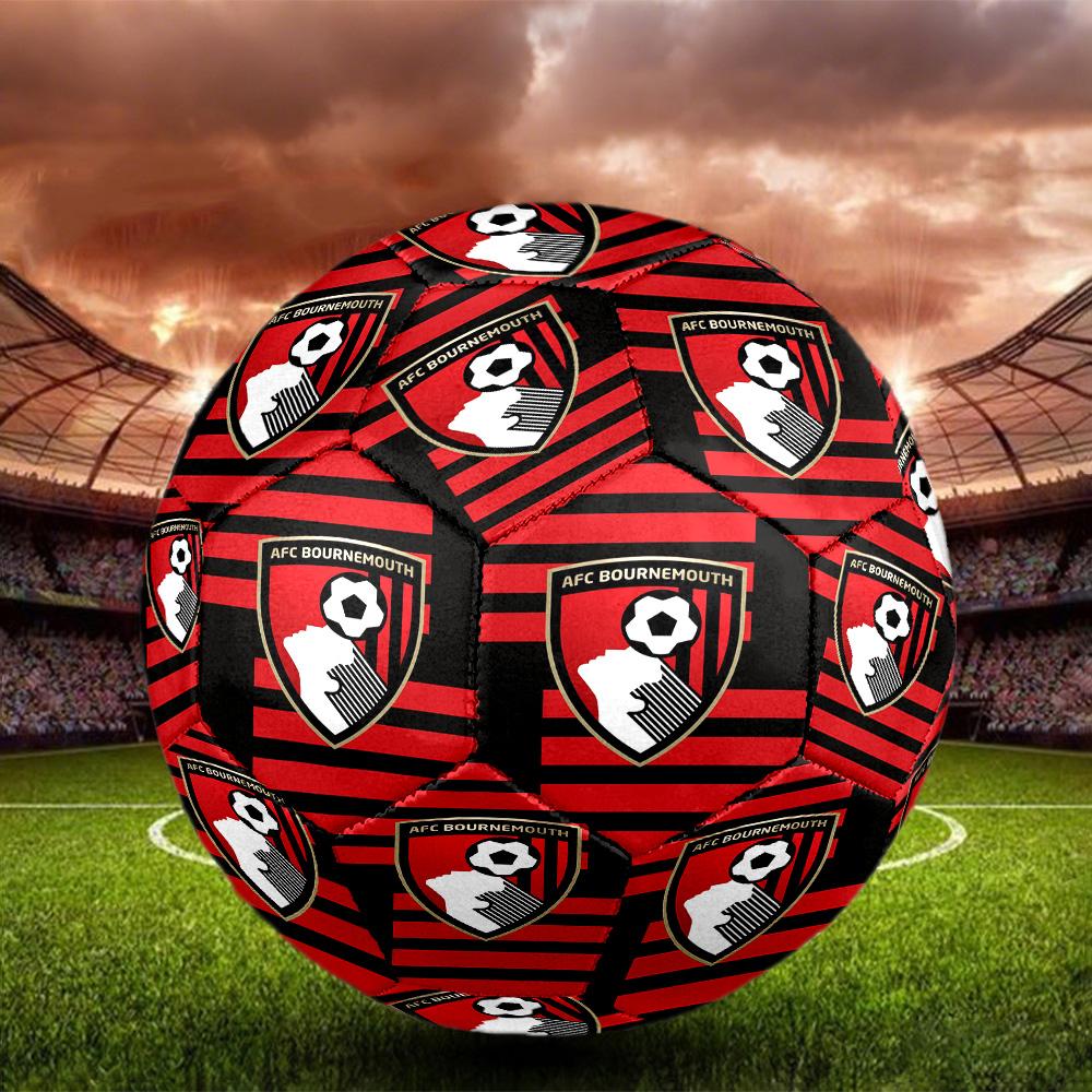 AFC Bournemouth Indoor Soccer Ball Size 5 Colorful All Ages Machine Stitched PVC Competition Ready Durable High-Bounce