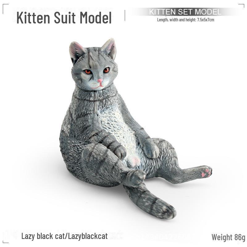 Seashell Cat Figurine: Realistic Kitten Toy Model