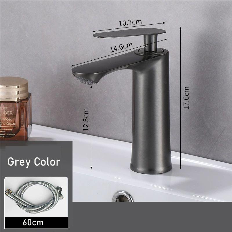 Grey Basin Faucet Hot and Cold Mixers Bathroom Wash Basin Faucets Taps Single handle Cream White Basin Faucets