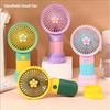 USB Rechargeable Handheld Mini Fan Flower Cartoon Design Portable Desk Fan for Office Travel Outdoor Camping Cooling Fan Durable Gift