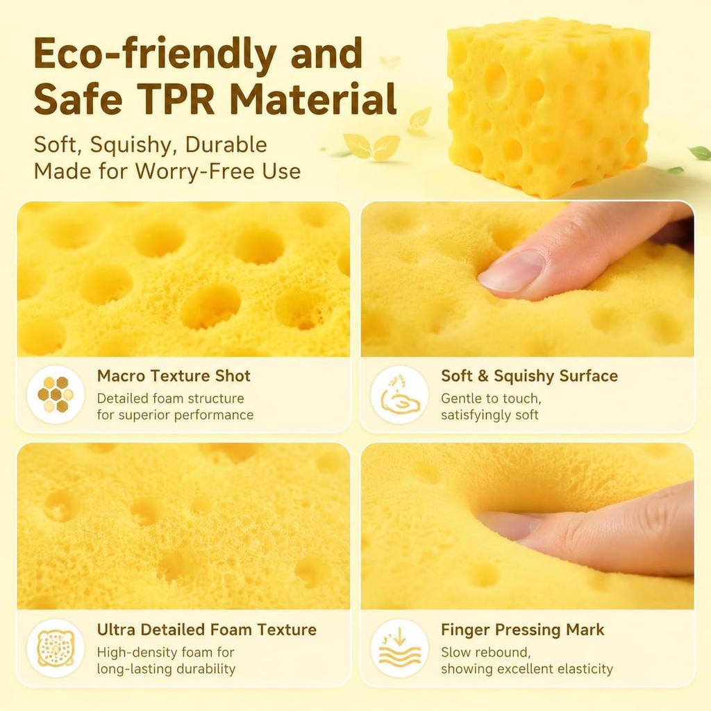2 Pack Big Cheese Squishy, Fake Cheese Stress Ball, Slow Rising Squishy Toys, Squeeze Cheese Squishys Cheap, Suitable for Adults and Children
