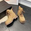 Leather Martin boots women's autumn and winter fashion casual retro tooling boots versatile cow suede short boots
