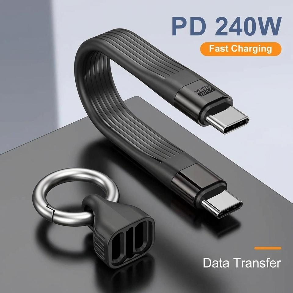 240W 40Gbps Type C Cable with Keychain PD3.1 5A 8K@60Hz USB-C to USB Adapter High-Speed Data Sync And Fast Charging Cable