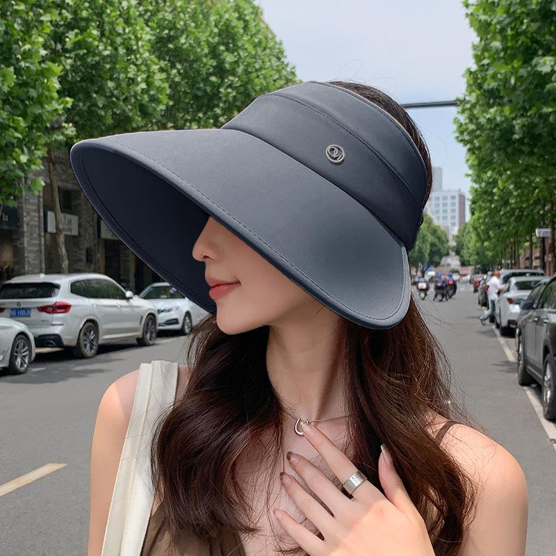 Big Brim Ice Silk Bucket Hat Women's Summer Sunshade Anti-ultraviolet Empty Top Hat Outdoor Casual Versatile Sun Hat