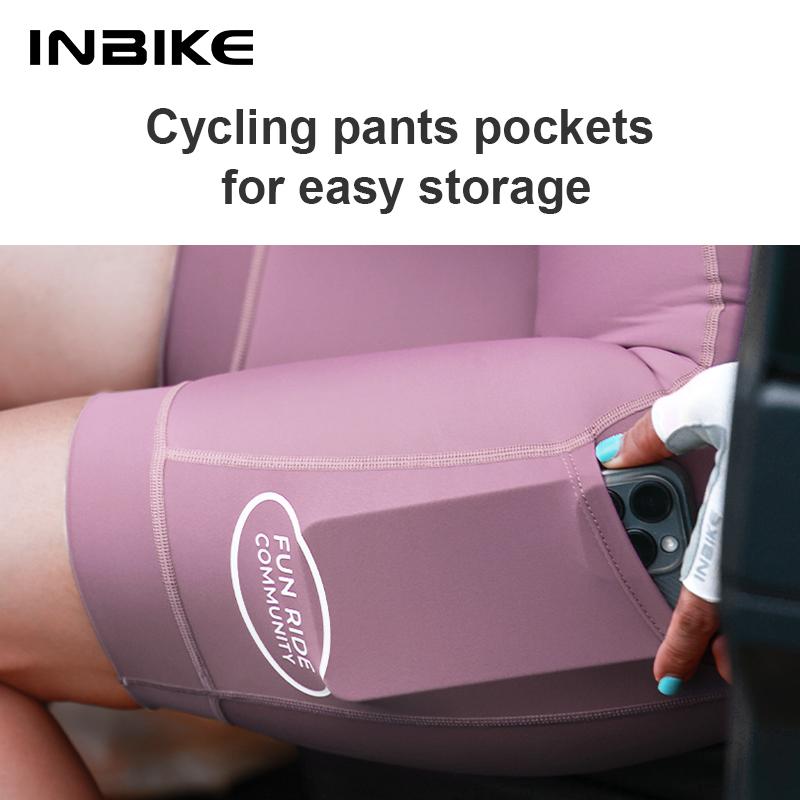 INBIKE Women's Cycling Bibs Pants High-waisted Summer Bike Shorts with Straps Shock Absorbing Bicycle Shorts MTB Cycling Clothes