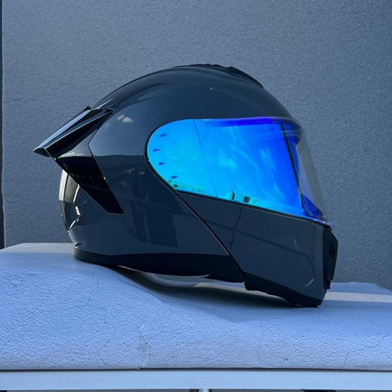 Flip-Up Motorcycle Helmet With Dual Visors ABS Full Face Men Women Scooter Riders