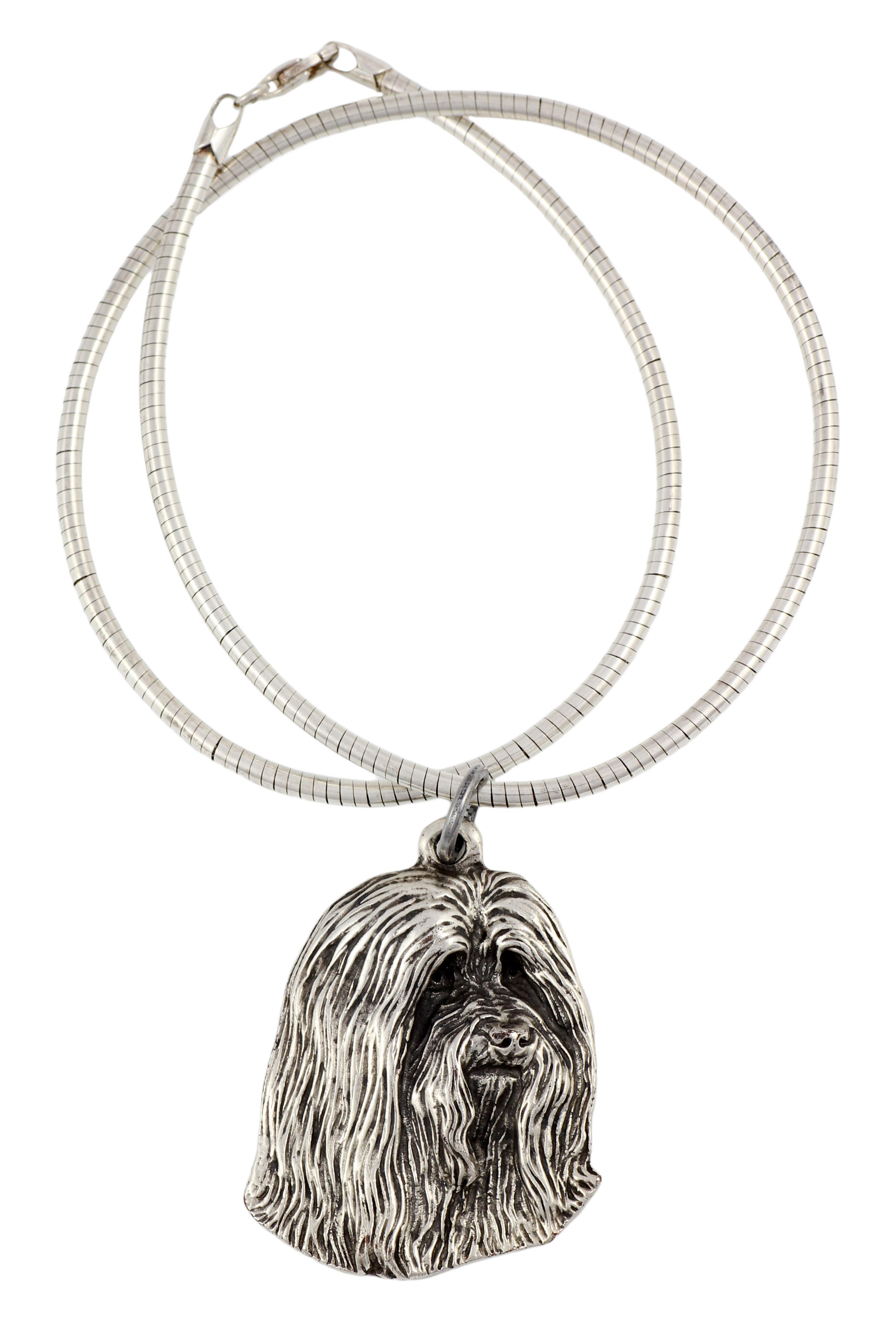 

Bearded Collie, Highland Collie, Mountain Collie - Dog necklace, unique jewellery for the dog fan, unique adder pendant by Art-Dog brand срібний