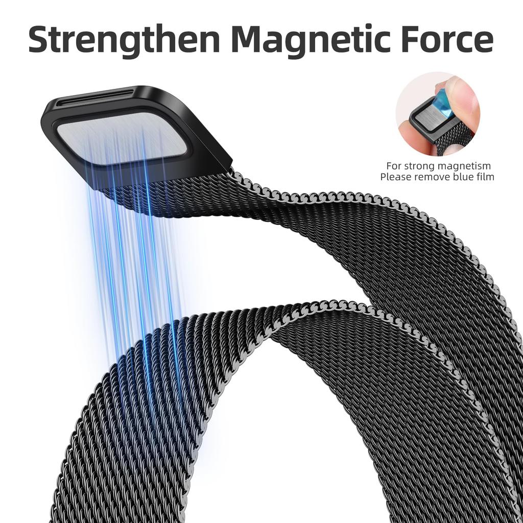 Watch Band For Apple Watch Series 10 Ultra 9 8 7 SE 6 5 4 3 2 1 46mm 49mm 45mm 44mm 42mm Magnetic Clasp Stainless Steel Strip