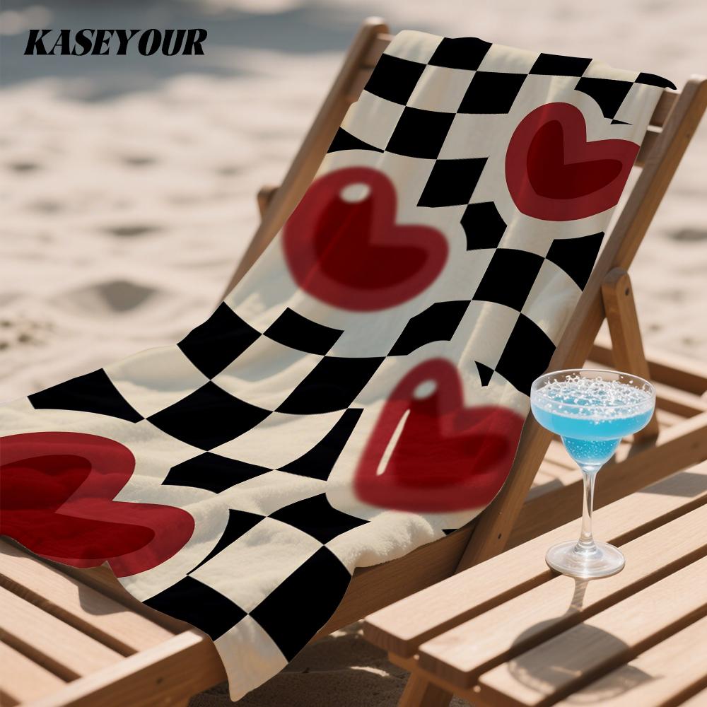 Twisted Hearts Oversized Microfiber Beach Towel Sand Proof Quick Dry, Absorbent for Swimming Pool Travel Camping