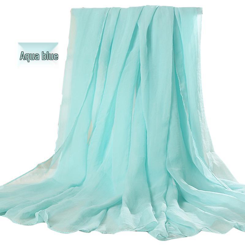 Versatile Summer Red Silk Scarf: Multifunctional Imitation Silk Shawl, Sunscreen Beach Towel, Dancing Gauze Scarf for Women