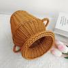 1pc Classic Style Woven Rattan Flower Basket, Durable And Washable, ChineseRetro Flower Arrangement, Practical Home Decorations