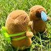 Cute Capybara Plush Toy Kawaii Cute Capybara with Turtle Bag Strawberry Cap Plush Animals Kids Gift Home Decoration