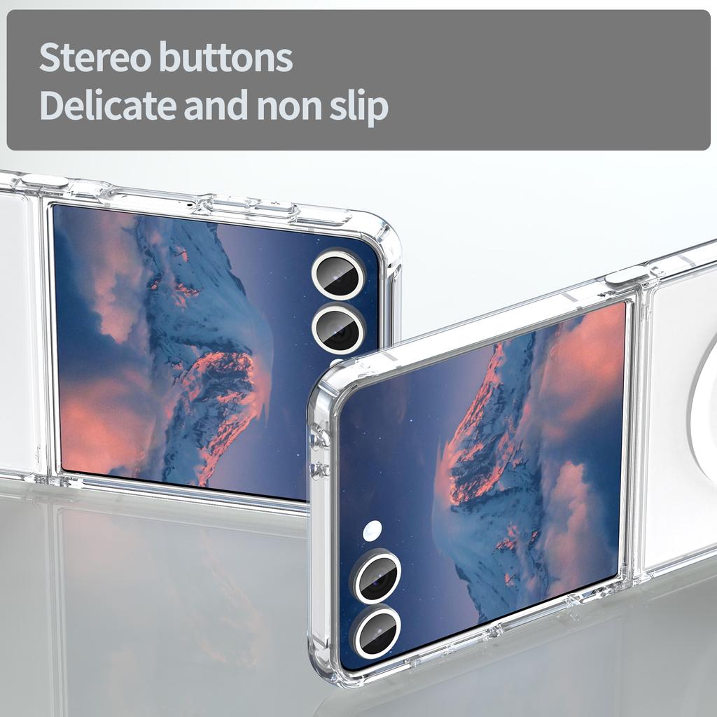 Samsung Galaxy Z Flip 7 Clear Phone Case,Non-Yellowing Magnetic Phone Case for Samsung Galaxy Z Flip 7