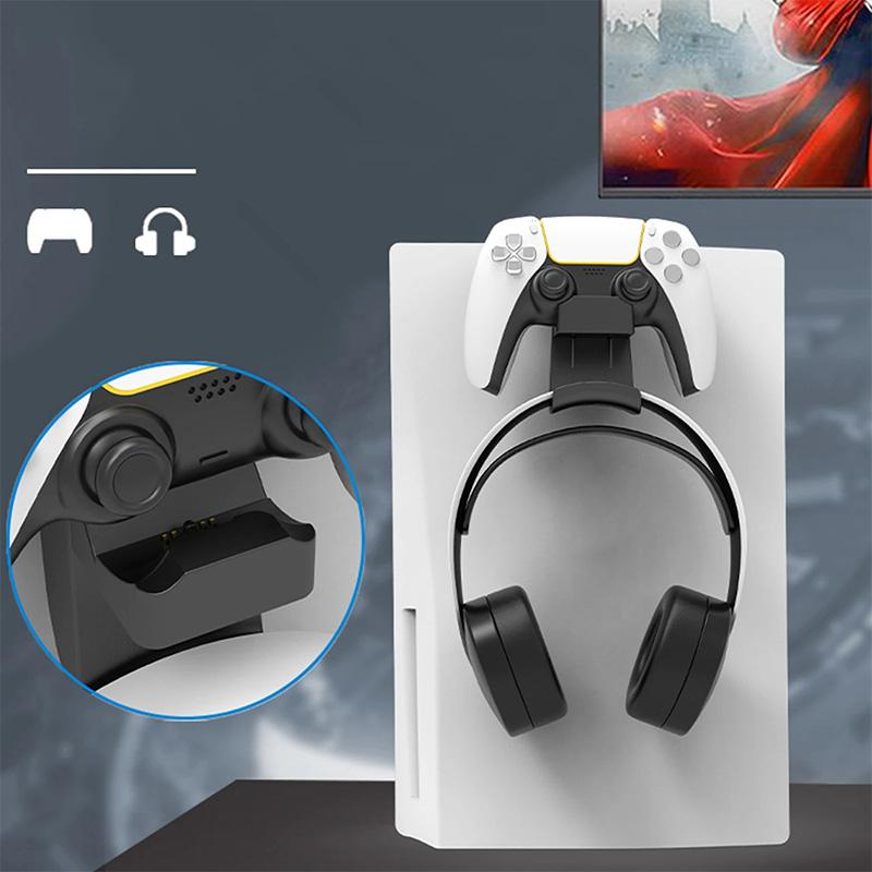 2 In 1 Controller Charger Headphone Storage Holder for PS5 Game Controller Hanging Charging Dock Station for PS5 Accessories