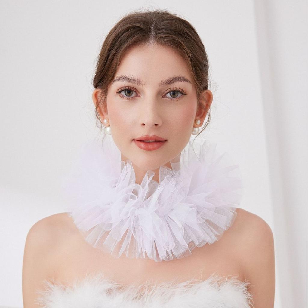 Womens Halloween Decorative Scarf Ladies Shirt Detachable Collar Fake Collar Spring Autumn Sweater Blouse Neckwear Tie