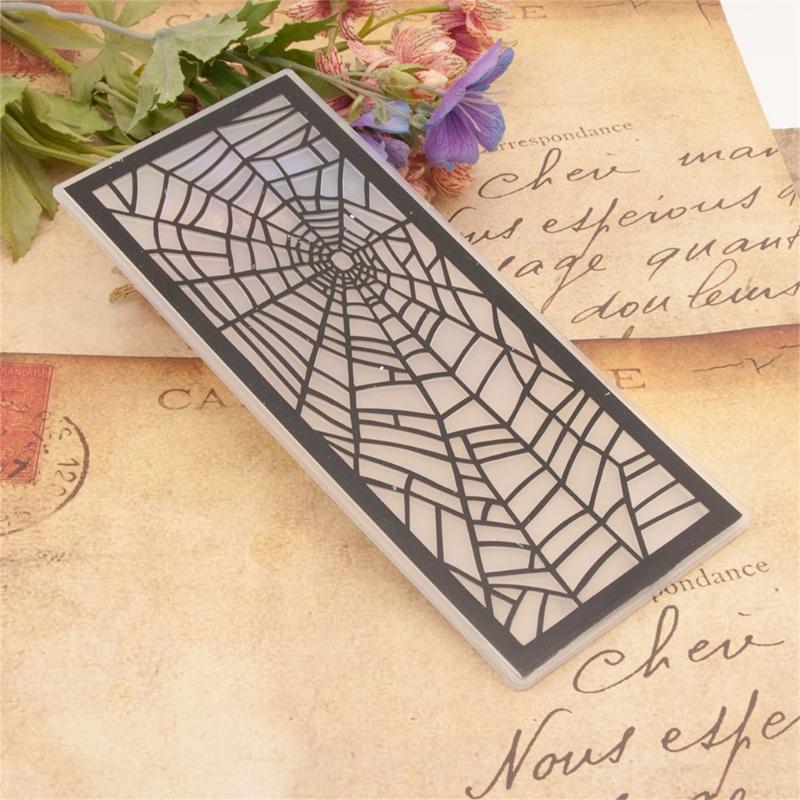 Embossing Folder Halloween Spiderweb Stencil Card Making DIY Scrapbooking Album
