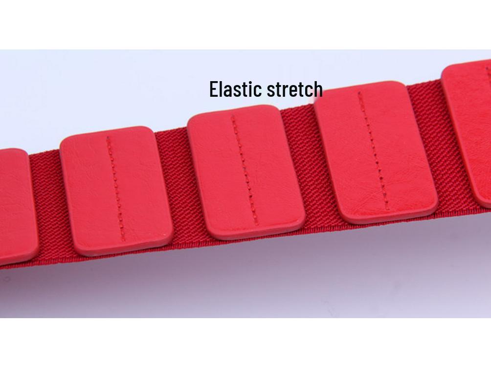 Red Wide Leather Waist Belt: Women's Korean, European & American Style Elastic Accessory
