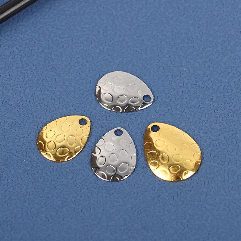 20Pcs Fishing Spinner Blades Metal Waterdrops Shape Spoons Plaice For Tackle Craft Bait Tool Lure Diy Hard Bait Accessories