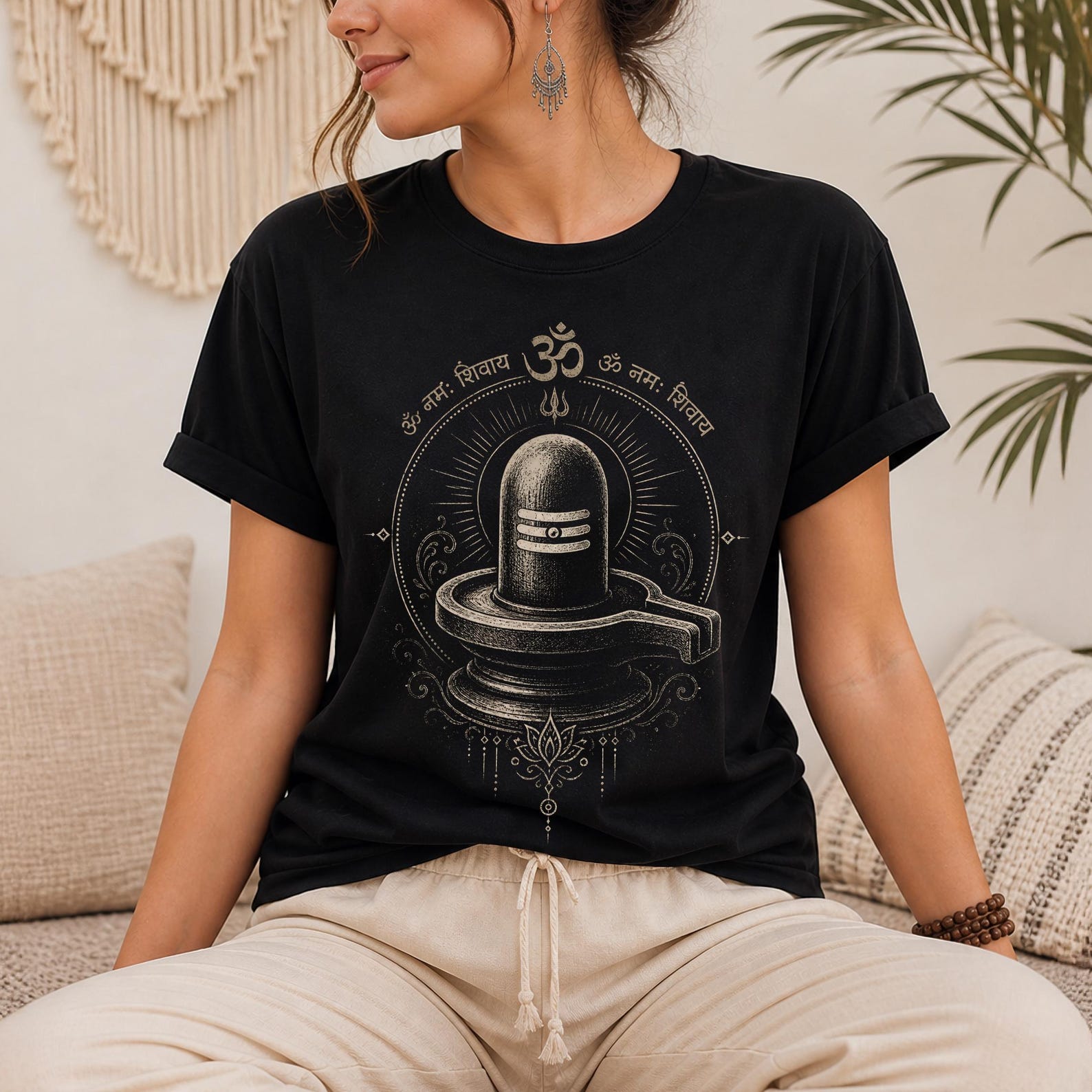 Shiva Lingam T-Shirt: Hindu Spiritual Tee | Yoga Apparel Meditation Shirt | Sacred Symbol Om Spiritual Gift | Mystic Unisex Shirt XL