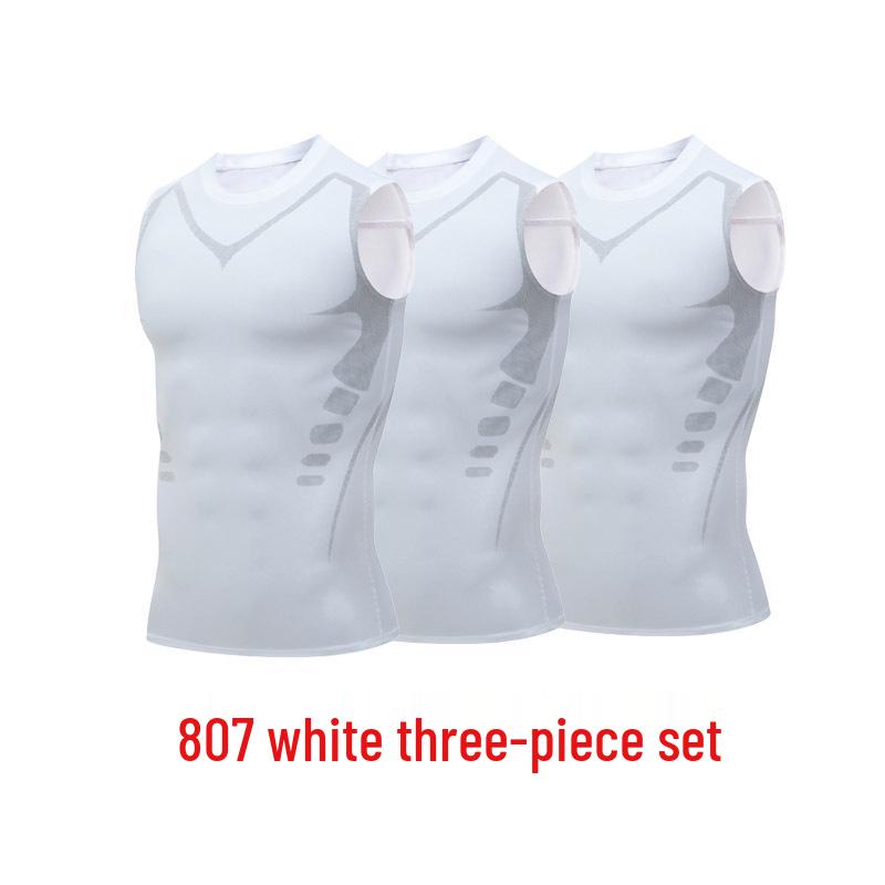 Men's Quick-Dry Fitness Sleeveless Set: Tight-Fit Wide-Shoulder Running & Basketball Training Vest & Shorts.