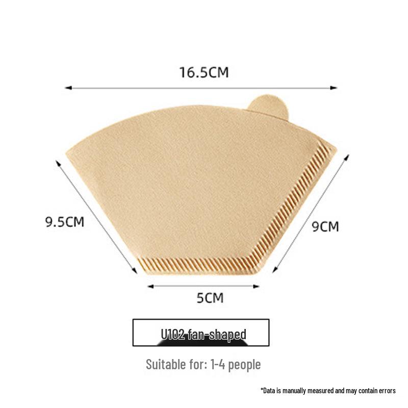 

V60 Fan-shaped Raw Wood Pulp Coffee Filter, 100 Sheets, Hand Drip Disposable