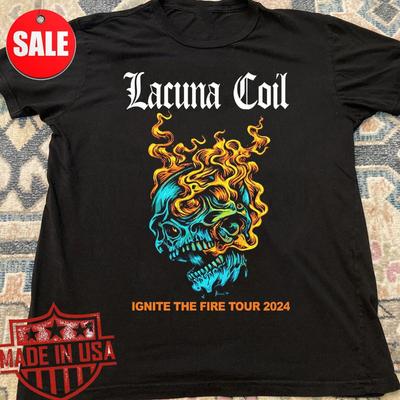 Vtg Lacuna Coil Band Tour 2024 Heavy Cotton Black All Size T Shirt TT310 Unisex T-Shirt